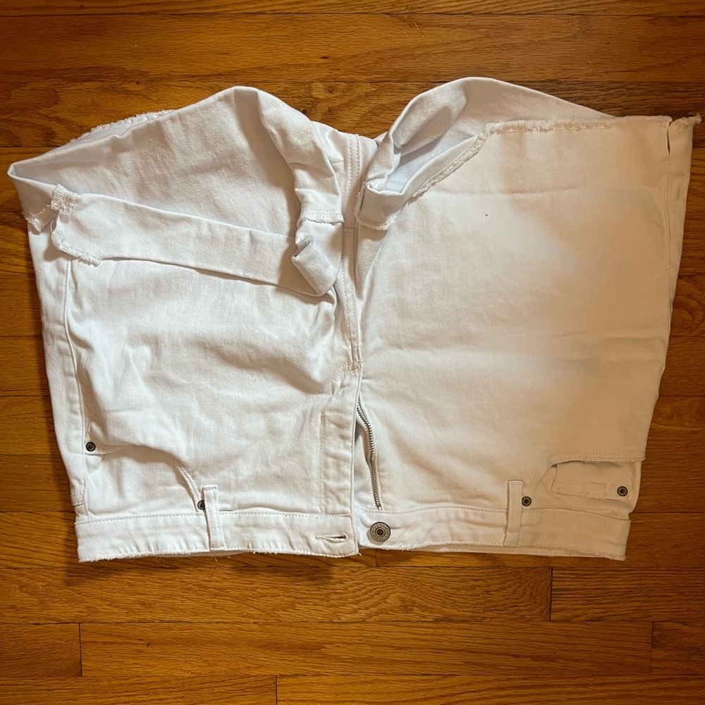 white denim shorts